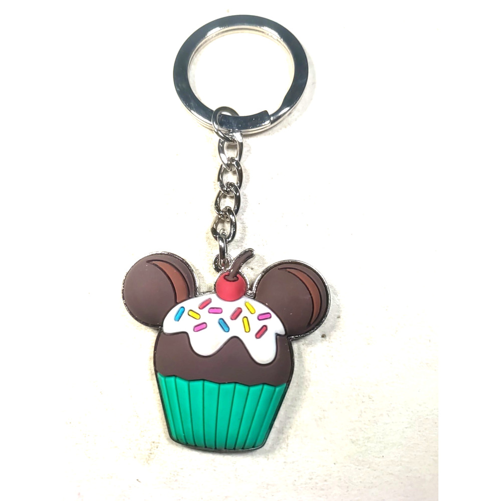 Disney Mickey Mouse Cup Cake Hidden Mickey ? Silver Tone Blue Brown Fun